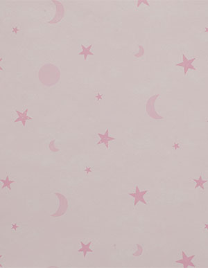 Розовые виниловые обои для детской со звездочками и месяцом Aura Sweet Dreams G45136