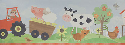 Бордюр для обоев в детскую с сельскими животными Aura Sweet Dreams G90116