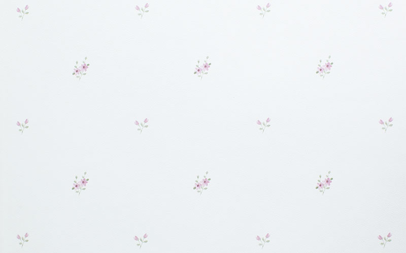 Бумажные обои Aura Valentine 1725-1 c нежно-розовыми цветами на белом фоне