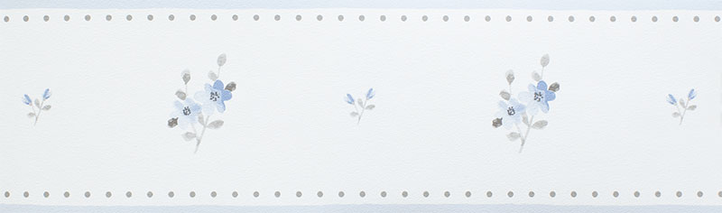 Бумажный бордюр для обоев Aura Valentine 1731-2 с цветками василькового цвета