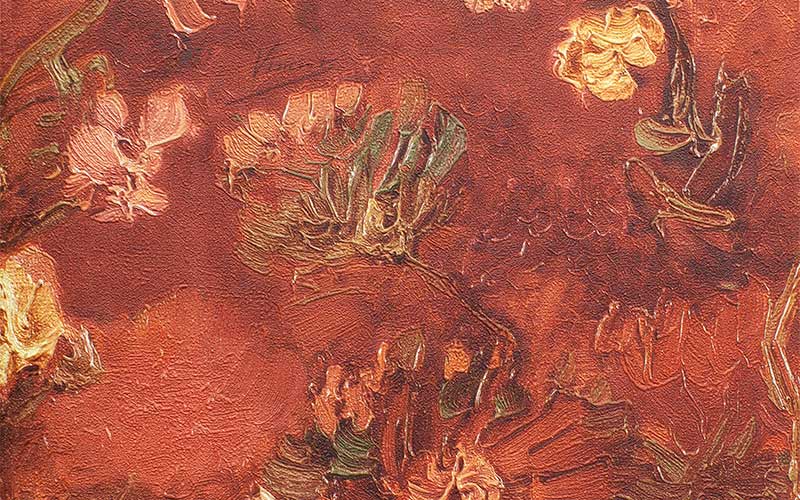 Виниловые обои BN Van Gogh 220000 бордово-красные с фактурой масляной краски