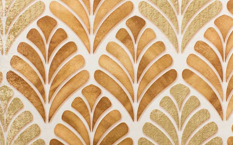Виниловые обои Du&Ka By Hakan Akkaya II 20196-4 с бронзовыми и золотистыми листьями