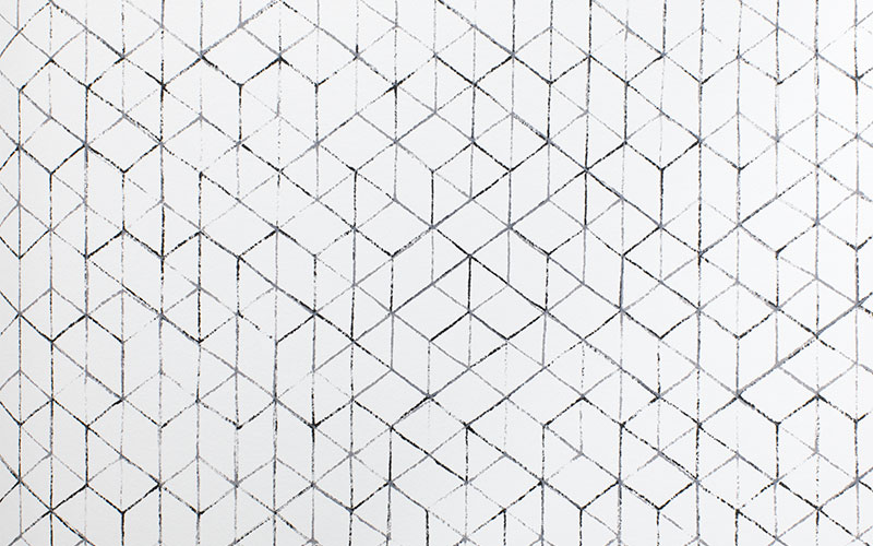 Флизелиновые обои Khroma Zoom Kosmos KOS 102 черно-белые с геометрическим орнаментом