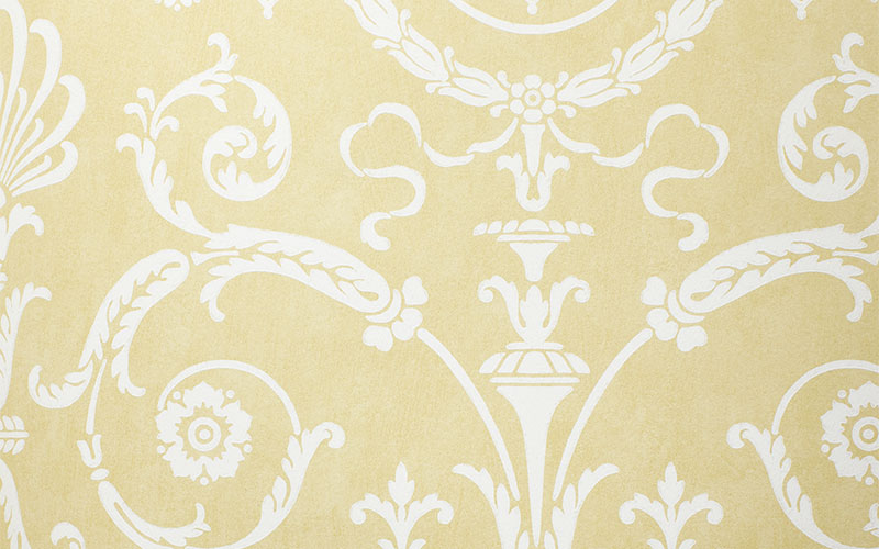 Обои Little Greene London Wallpapers 4 0251PMVERME с узором на бледно-желтом фоне