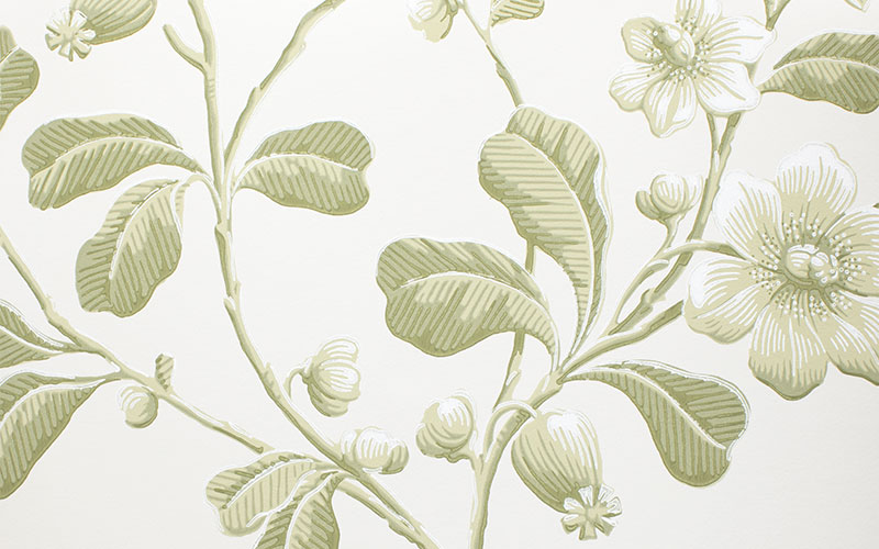 Обои Little Greene London Wallpapers 4 0277BRGARDE с цветами в бледно-саатовом тоне