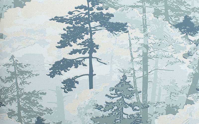 Флизелиновые обои Milassa Ambient vol. 2 AM2 018 с деревьями в мятных оттенках