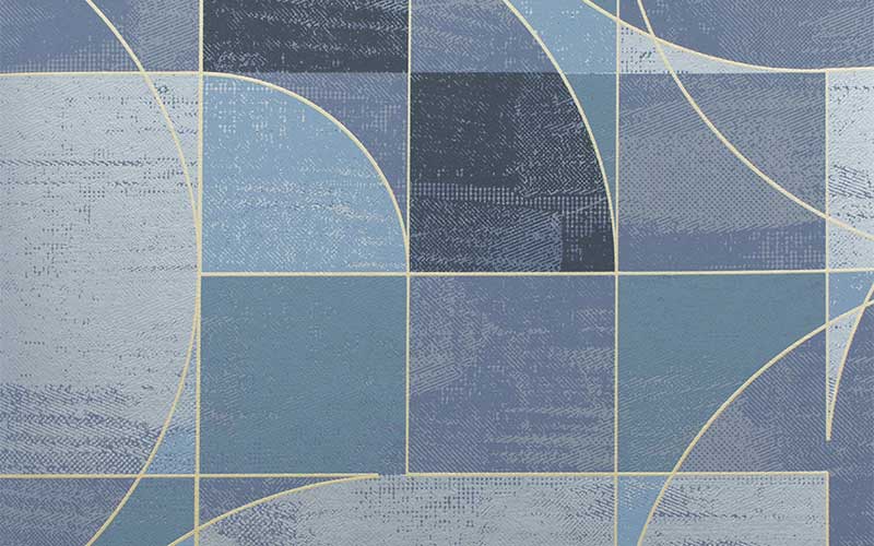 Флизелиновые обои Milassa Geometrica GM1 015 с геометрическим орнаментом в сине-серых тонах
