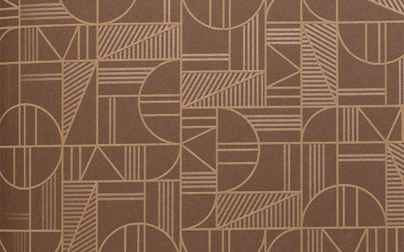 Флизелиновые обои Milassa Geometrica GM3 012/1 с орнаментом в оттенках коричневого