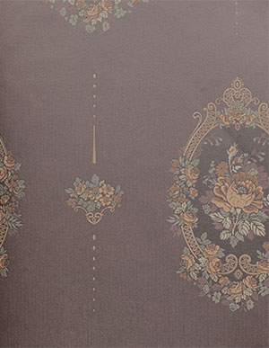Коричневые обои из флизелина Milassa Joli 1010 с цветочным орнаментом