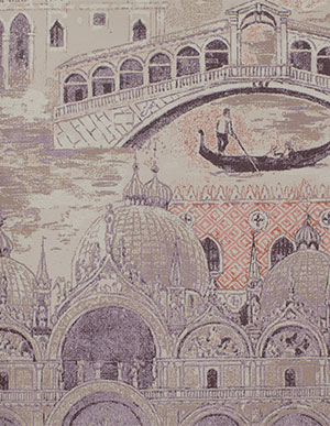 Лиловые флизелиновые обои с изображением Венеции Milassa Trend 1022