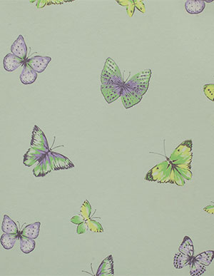 Светло-зеленые флизелиновые обои Milassa Twins 4005 с бабочками