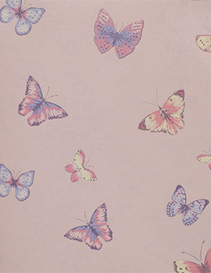 Розовые флизелиновые обои Milassa Twins 4007 с бабочками