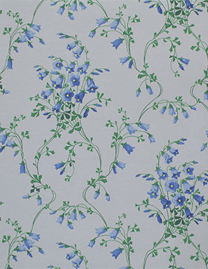 Голубые флизелиновые обои Milassa Twins 9006 с цветочками