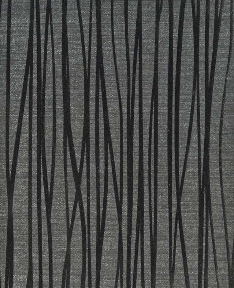 Темно-серые фактурные обои с черными переплетающимися полосками из флока  Portofino Jaypur 135066 | купить в Москве, цены, фото