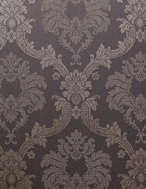 Шоколадные тканевые обои Rasch Textil Lyra 078632 с цветочными решетками и дамасками