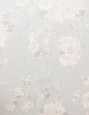 Светло-серые текстильные обои Rasch Textil Lyra 078830 с цветочным рисунком