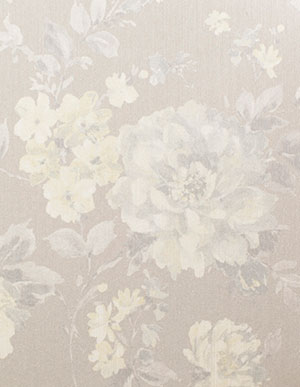 Бежевые текстильные обои Rasch Textil Lyra 078854 с цветами