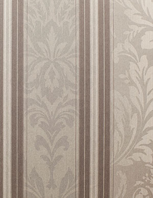 Светло-коричневые текстильные обои Rasch Textil Mirage 079226 с дамасками и полосами