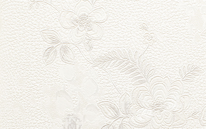 Жемчужно-белые виниловые обои Roberto Cavalli Home 6 RC 17019 с цветочным узором