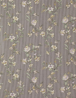 Платиново-серые обои с цветочными гирляндами Zambaiti Satin Flowers Z4105