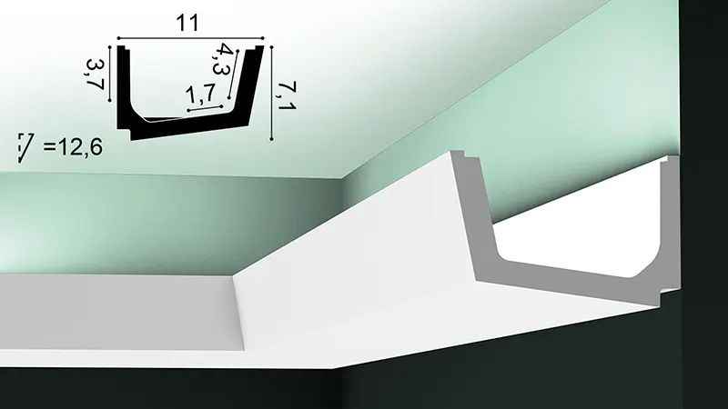 Полиуретановый потолочный плинтус Orac Decor C357 Straight под подсветку