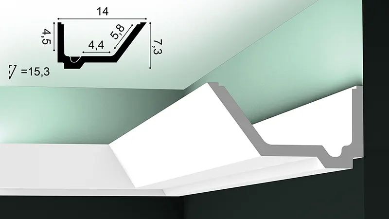 Полиуретановый потолочный плинтус Orac Decor C358 Rail под подсветку