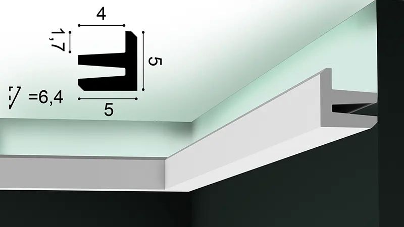 Полиуретановый потолочный плинтус Orac Decor C380 L3 Linear Led Lighting под подсветку