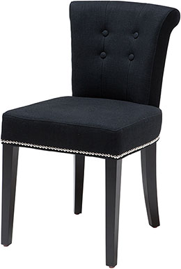 Мягкий стул Eichholtz Chair Key Largo из черного льна