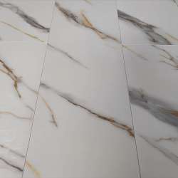 Ламинат MSPC Stone Floor Бело-золотой мрамор
